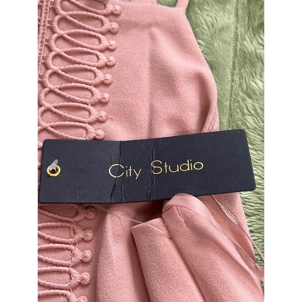 City Studio Womens Pink Soutache Halter Fit and Flare Skater Dress Size 0 NWT - Picture 8 of 8